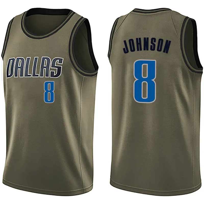 Swingman Green AJ Johnson Men's Dallas Mavericks Nike Salute to Service Jersey