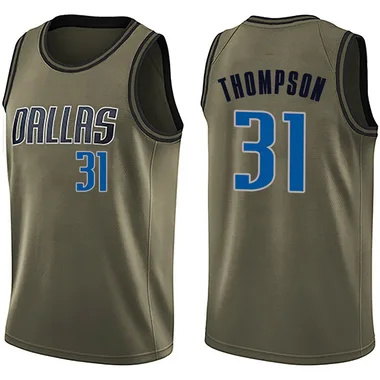Swingman Green Klay Thompson Youth Dallas Mavericks Nike Salute to Service Jersey