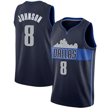 Swingman Navy AJ Johnson Men's Dallas Mavericks Nike Jersey - Statement Edition