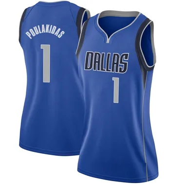 Swingman Royal John Poulakidas Women's Dallas Mavericks Nike Jersey - Icon Edition