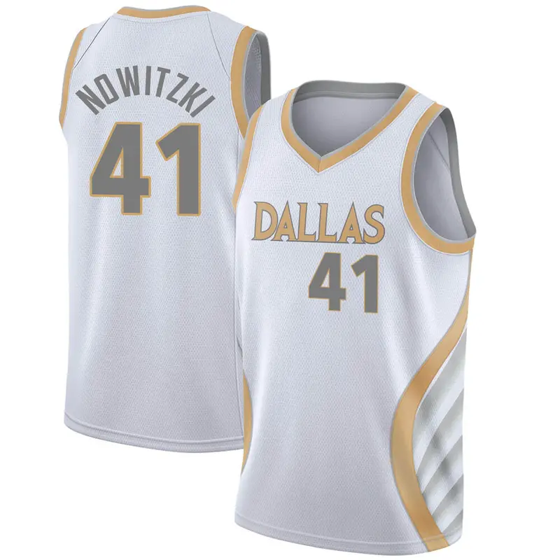 Swingman White Dirk Nowitzki Men's Dallas Mavericks Nike 2020/21 Jersey - City Edition